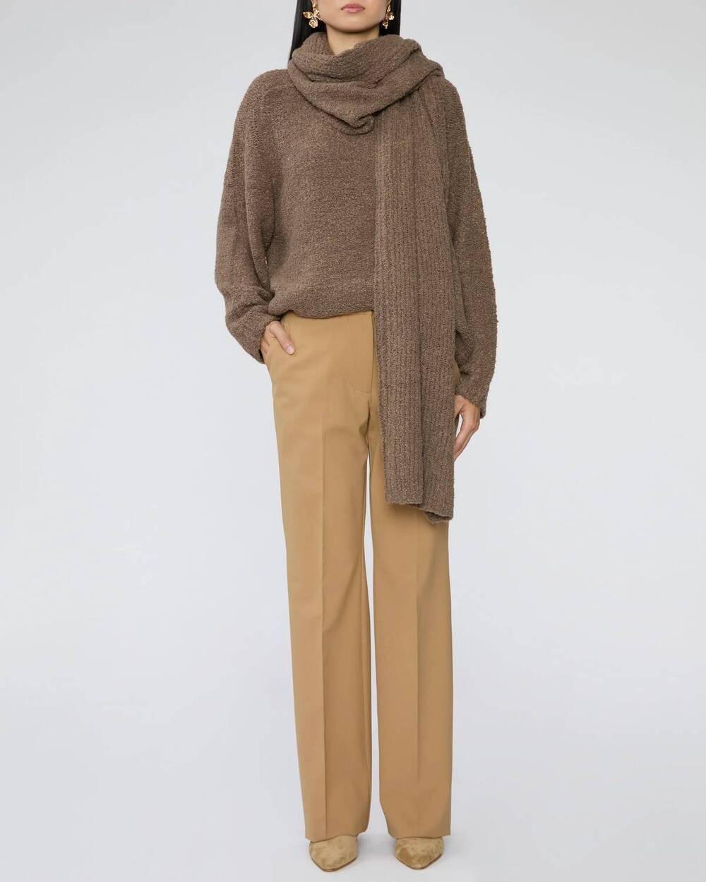 NEW STAUD siren sweater in truffle